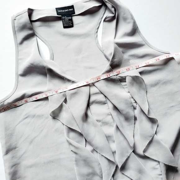 ANTHRO | Central Park West  grey ruffle blouse - Picture 6 of 7